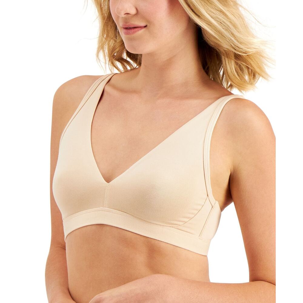 Alfani Super Soft Essential Unlined Bralette Creamy Ivory Beige NWT Size Medium